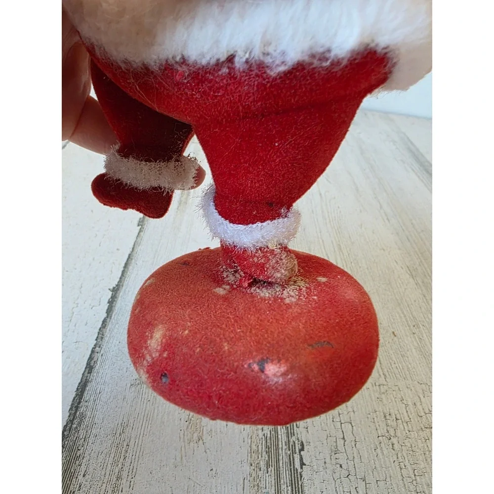 Antique felt Santa vintage standing red dancing Xmas decor